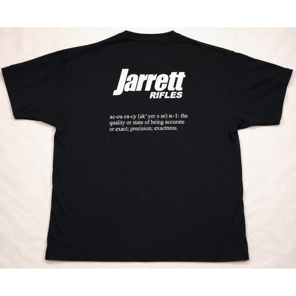 Jarrett Rifles Accuracy Definition Double Sided Logo T Shirt Mens XL Black